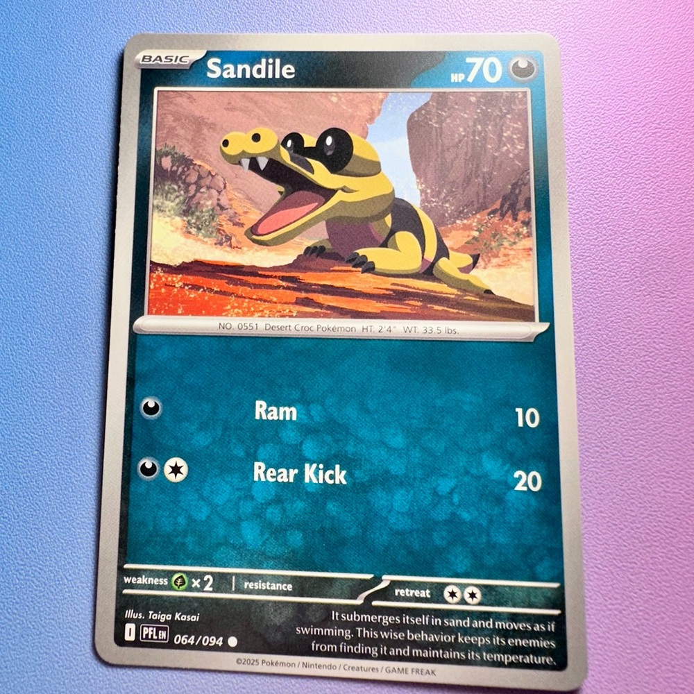 sandile - 064/094 (common) — pokemon: phantasmal flames